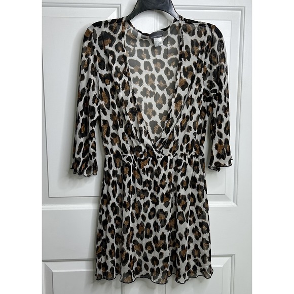 Jordan Taylor Other - JORDAN TAYLOR Swimsuit COVER UP Women's XL Sheer Animal Print Black Brown White